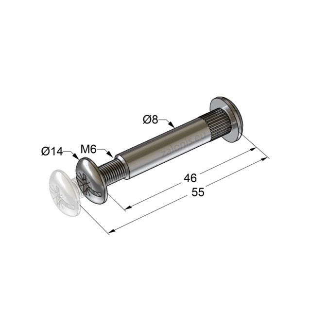 FURNITURE CONNECTOR M6 46-55mm / NICKEL